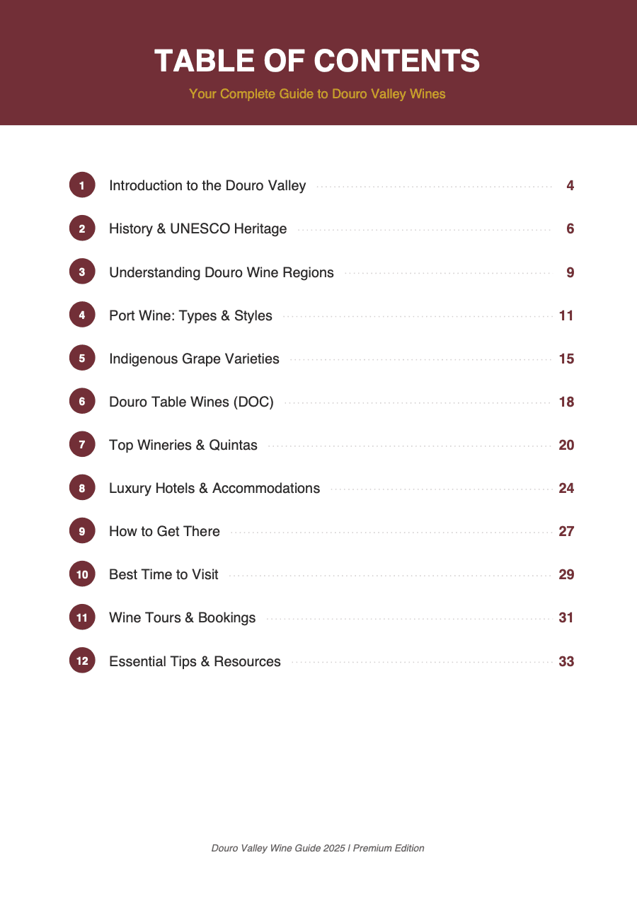 Douro Valley Wine Guide - Content Preview
